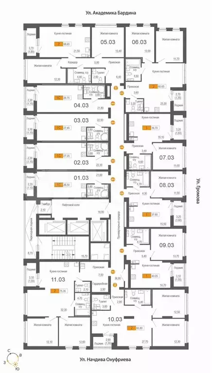 1-к. квартира, 40,1 м, 3/25 эт. - Фото 1