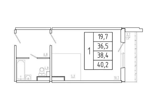 Продаётся квартира-студия, 38.4 м - Фото 0