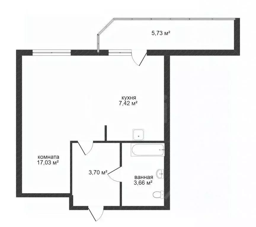 Студия Тюменская область, Тюмень ул. Мельникайте, 138А/1 (33.0 м) - Фото 2