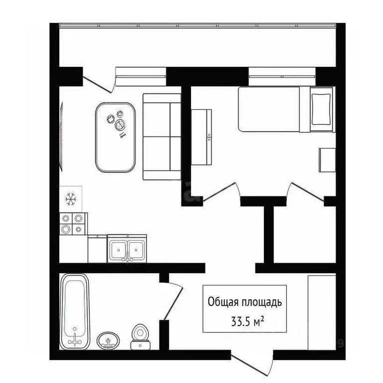 1-к кв. Алтай, Горно-Алтайск ул. Панфиловцев (33.5 м) - Фото 2