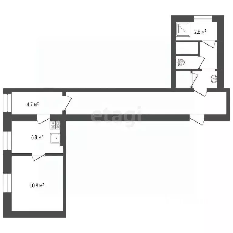 1-к кв. Крым, Симферополь ул. Лизы Чайкиной (23.1 м) - Фото 1