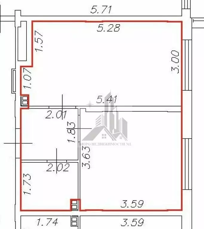 1-комнатная квартира: деревня Малое Верево, улица Кутышева, 9к2 (36.1 ... - Фото 1
