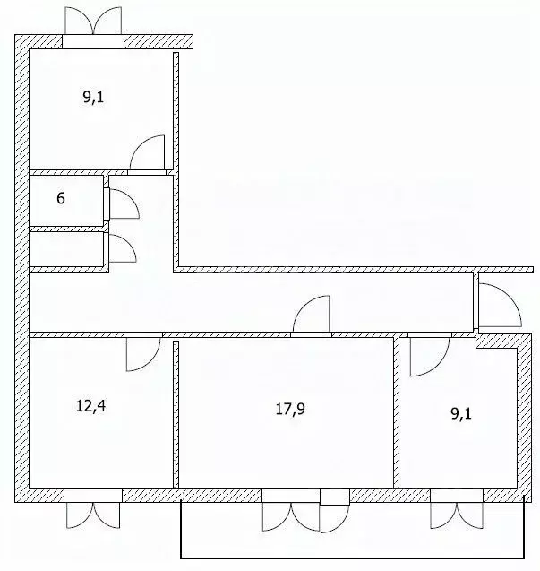 3-к кв. Томская область, Томск Сибирская ул., 114 (67.4 м) - Фото 1