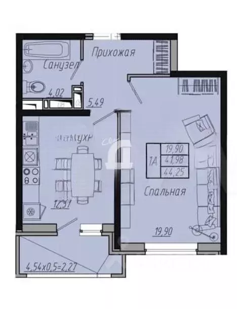 1-к кв. Краснодарский край, Краснодар Стахановская ул., 1/5к3 (45.0 м) - Фото 1