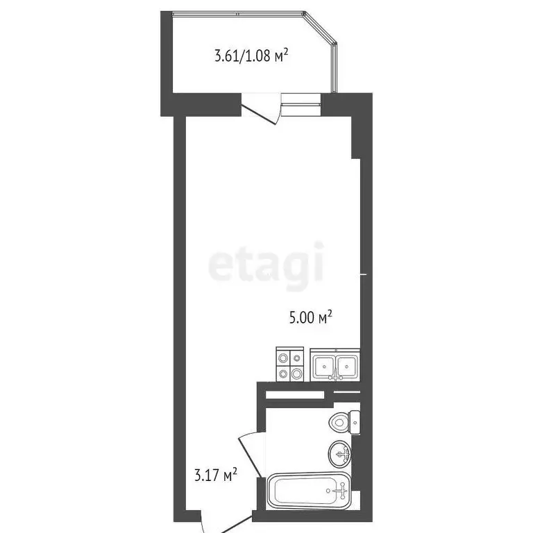 Квартира-студия: Ростов-на-Дону, микрорайон Берберовка, Горсоветская ... - Фото 2