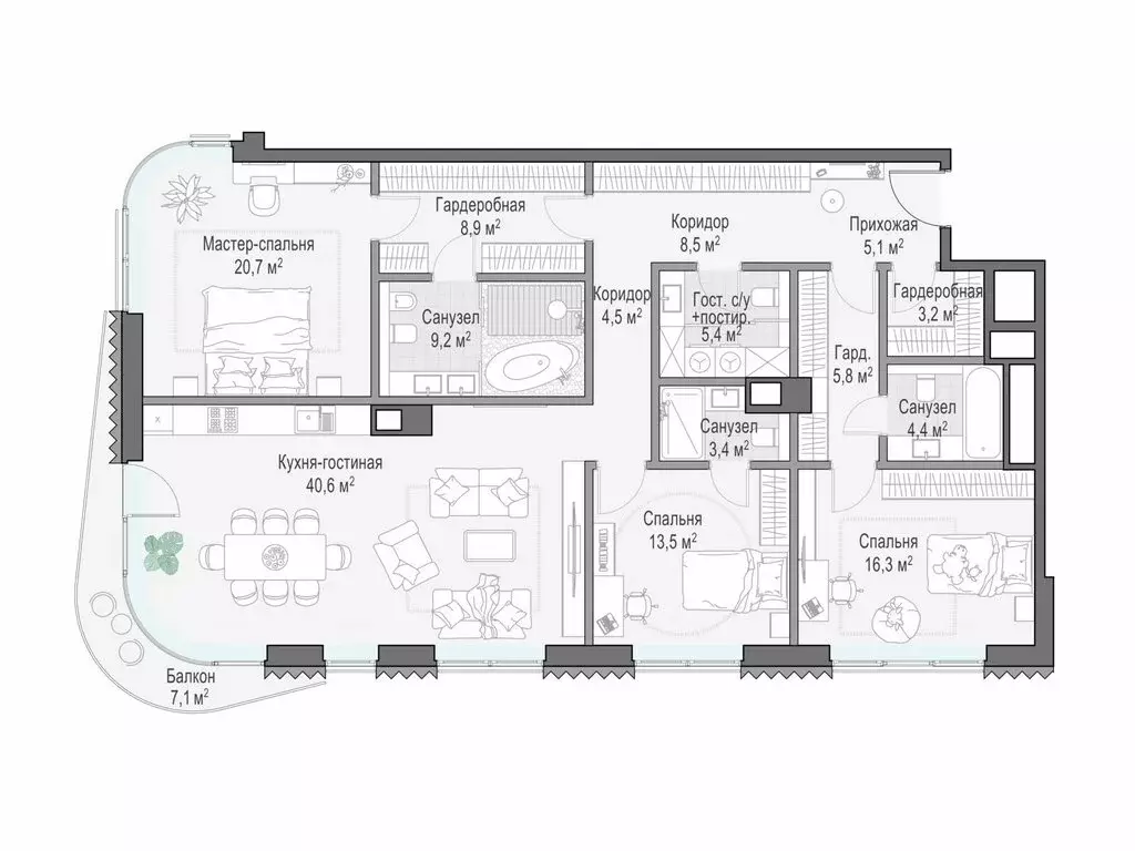 3-комнатная квартира: Москва, Большой Толмачёвский переулок, 5с1 ... - Фото 1