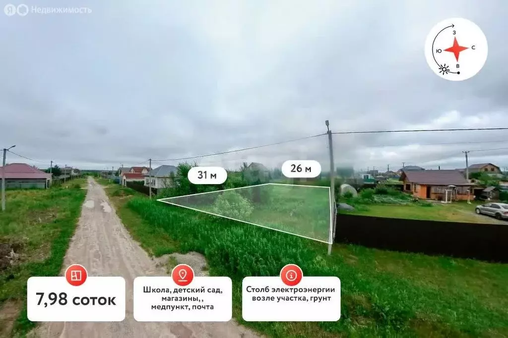 Участок в Тюменский район, деревня Есаулова, Лазурная улица (7.98 м) - Фото 1