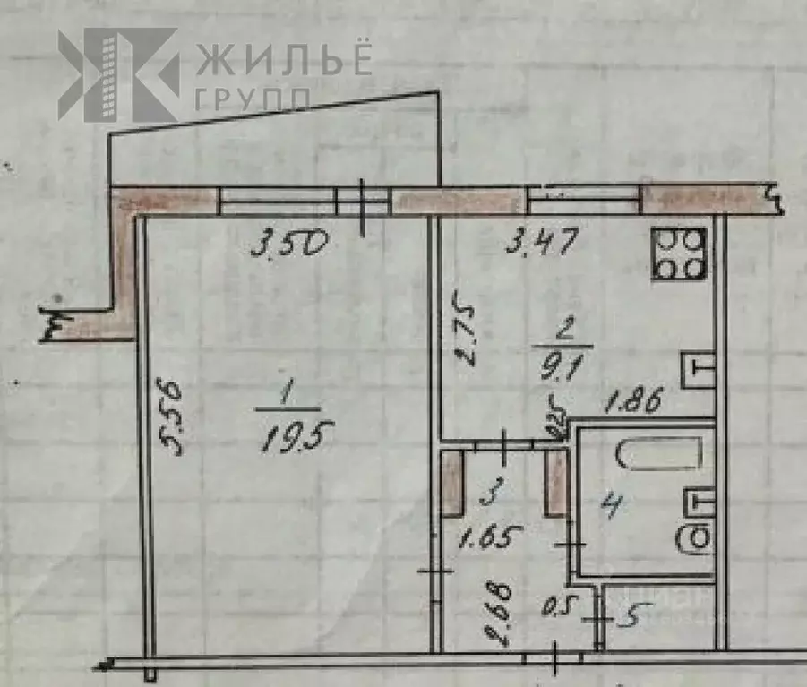 1-к кв. Татарстан, Казань ул. Адоратского, 33 (38.4 м) - Фото 2
