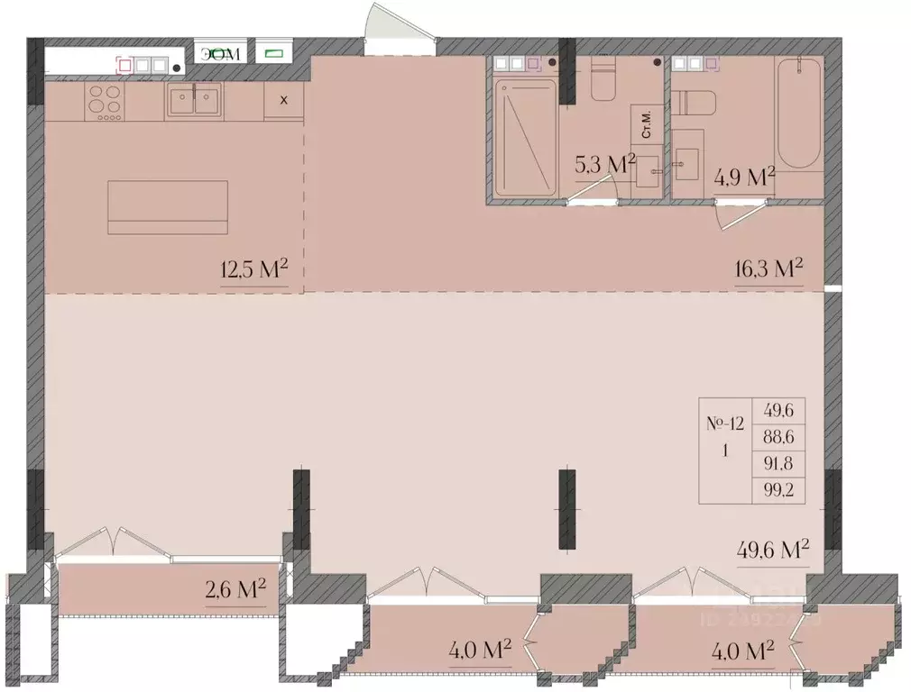 2-к кв. Нижегородская область, Нижний Новгород ул. Семашко, 17А/1 ... - Фото 1