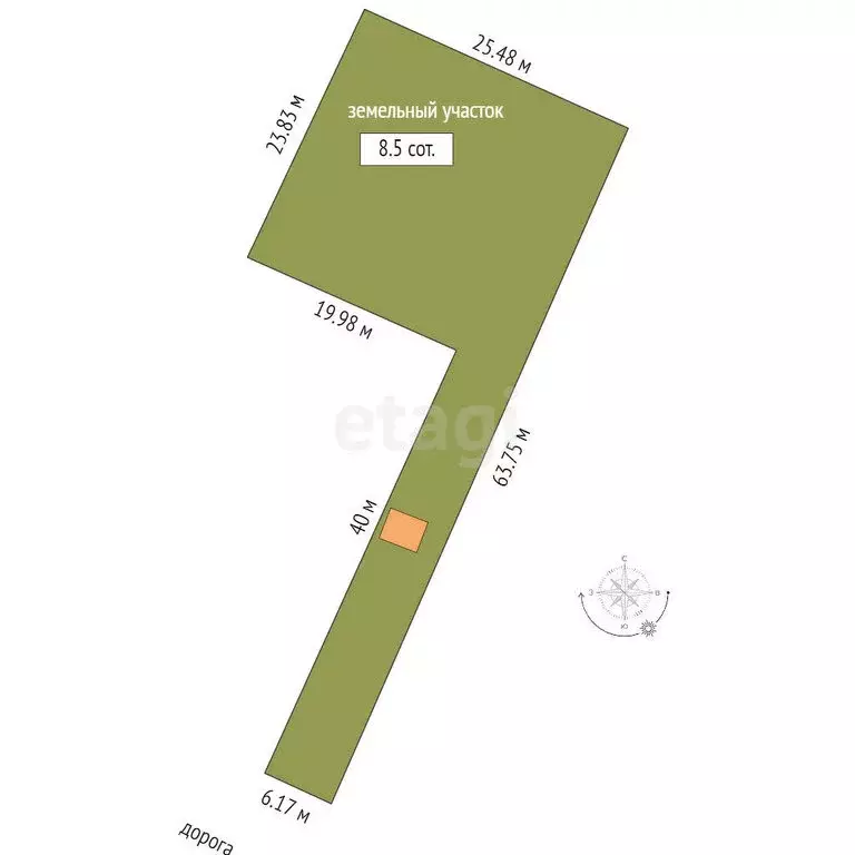 Участок в Береговое, Курская улица, 61 (8.5 м) - Фото 1