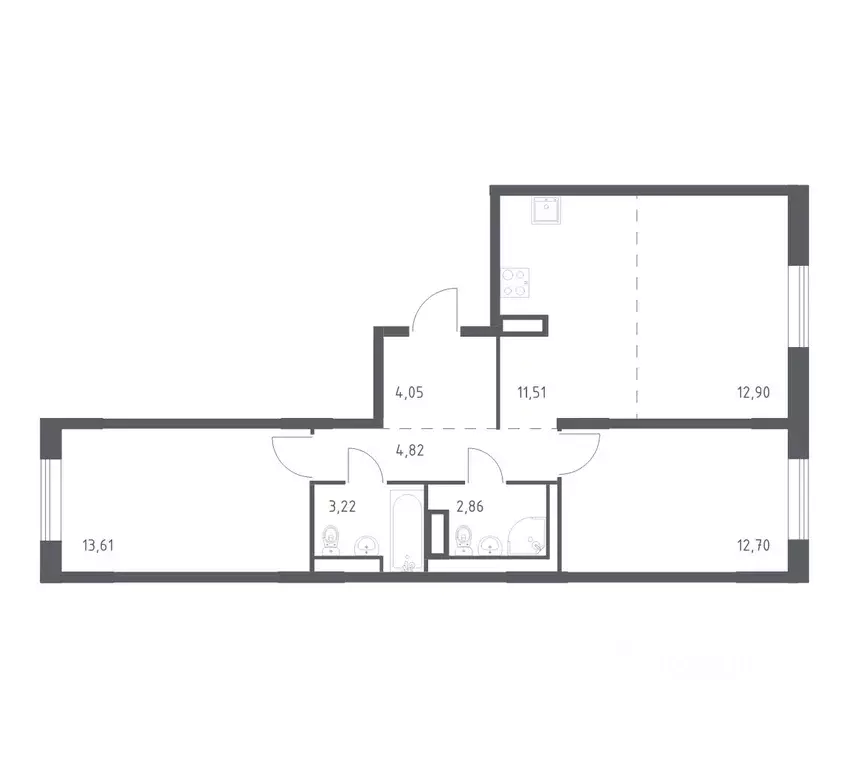 2-к кв. Ленинградская область, Ломоносовский район, Лаголовское с/пос, ... - Фото 1