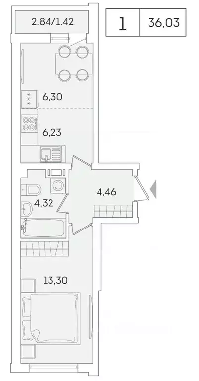 1-к кв. Ленинградская область, Мурино Всеволожский район, ул. ... - Фото 1