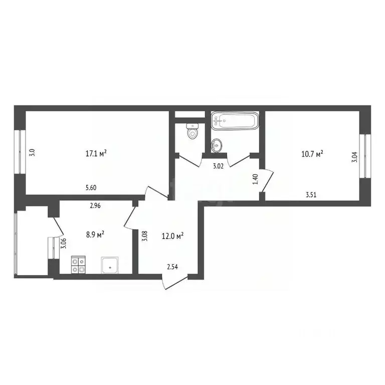 2-к кв. Марий Эл, Йошкар-Ола ул. Прохорова, 30А (53.3 м) - Фото 2