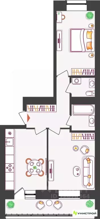 2-к кв. Самарская область, Тольятти ул. Владимира Высоцкого (53.4 м) - Фото 1