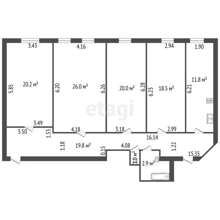 4-комнатная квартира: Санкт-Петербург, Боровая улица, 18/1 (120.2 м) - Фото 1
