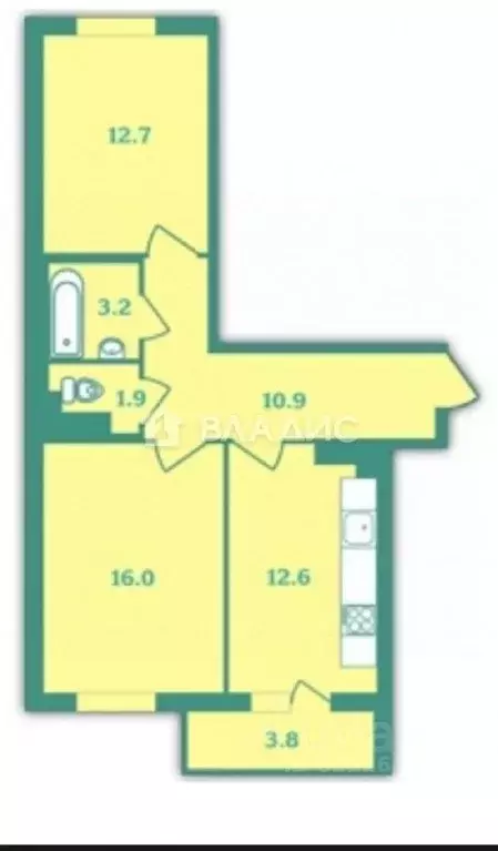 2-к кв. Санкт-Петербург пос. Шушары, пер. Вилеровский, 8 (57.2 м) - Фото 2
