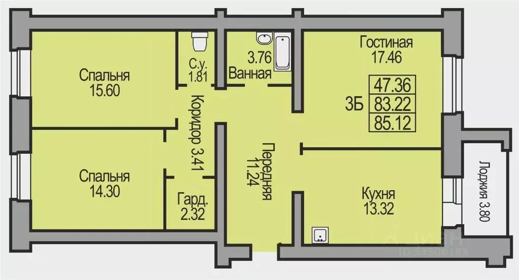 3-к кв. Новосибирская область, Бердск ул. Салаирская, 10 (85.12 м) - Фото 0