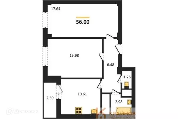 Продаётся 2-к квартира, 56 м - Фото 0
