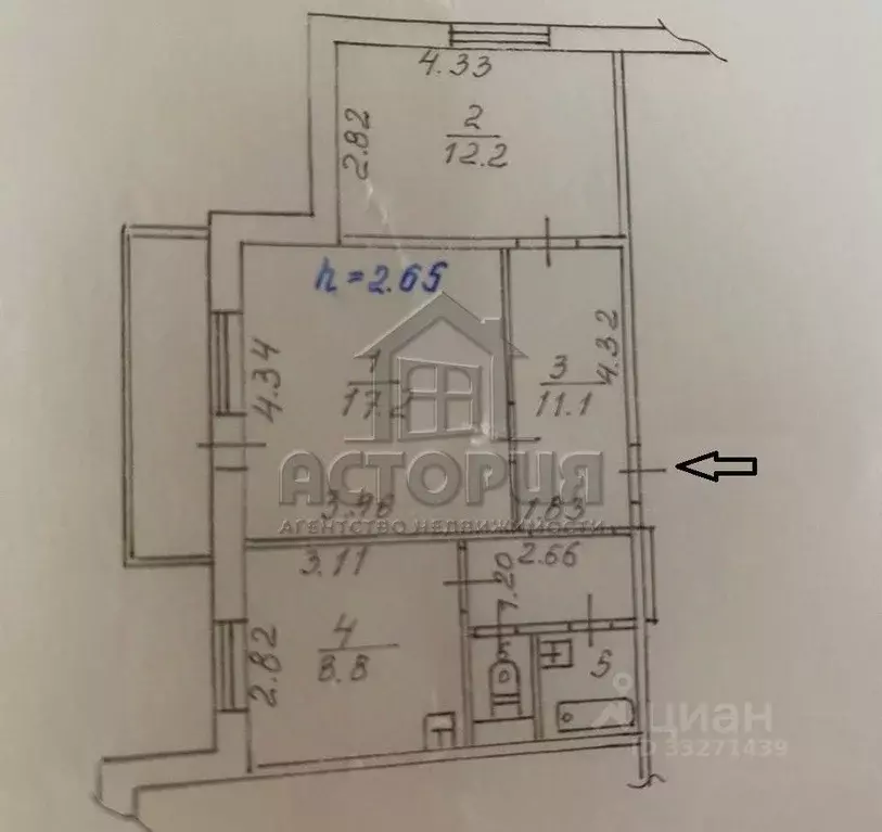 2-к кв. Красноярский край, Красноярск Северный мкр, ул. Водопьянова, ... - Фото 2