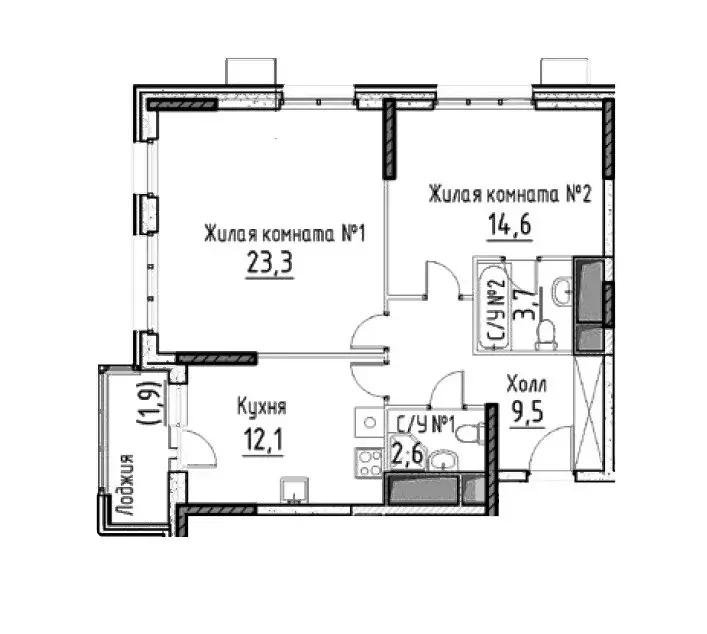 Продаётся 2-к квартира, 67.7 м - Фото 0