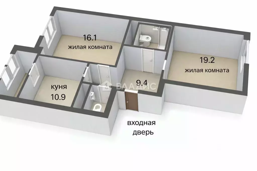 2-к кв. Москва Сиреневый бул., 4/7 (61.5 м) - Фото 2