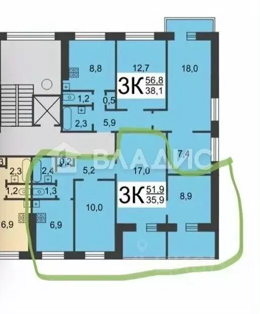 3-к кв. Нижегородская область, Нижний Новгород Ковалихинская ул., 72 ... - Фото 2
