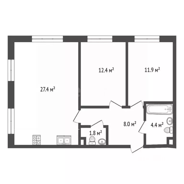 2-к кв. Москва Шелепихинская наб., 42к2 (66.8 м) - Фото 1