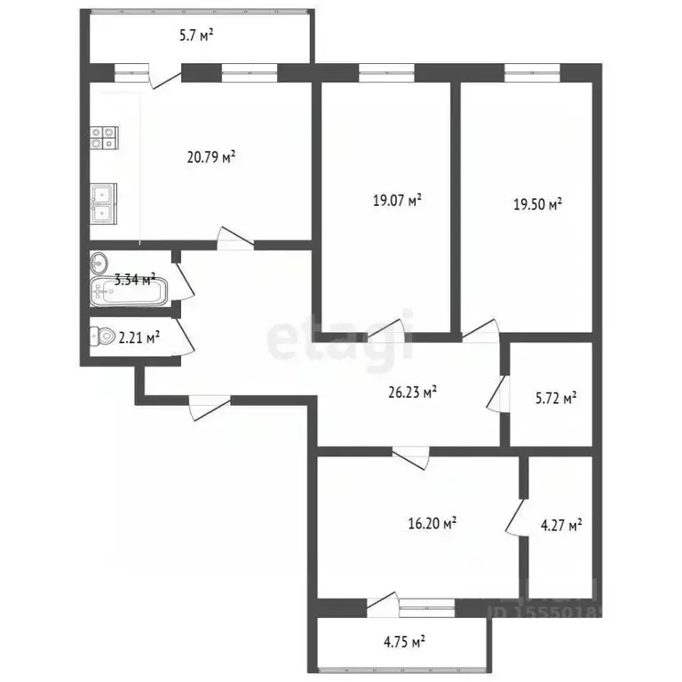 3-к кв. Самарская область, Самара 3-й проезд, 50Б (130.0 м) - Фото 2
