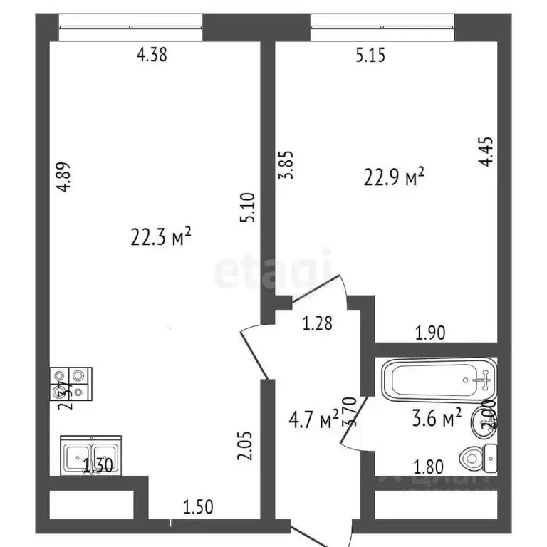 2-к кв. Москва бул. Братьев Весниных, 1 (43.2 м) - Фото 1