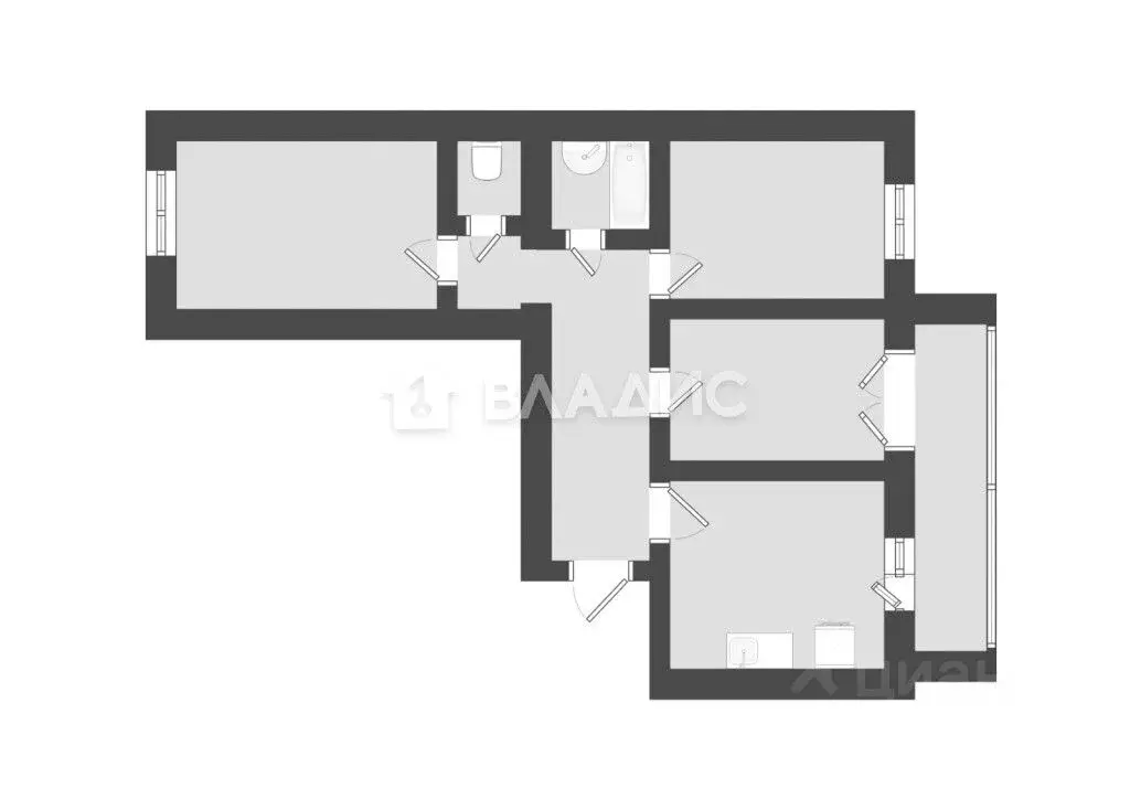 3-к кв. коми, сыктывкар ул. карла маркса, 100 (65.7 м) - Фото 1