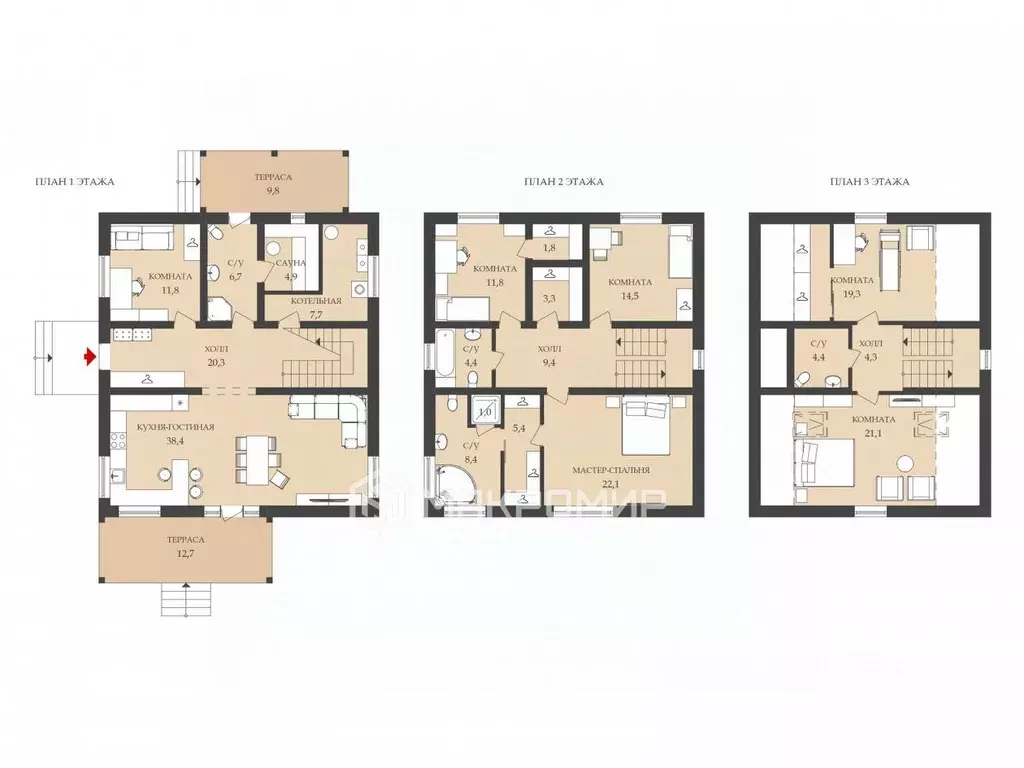 Дом в Санкт-Петербург пос. Стрельна, Заводская ул., 41 (270 м) - Фото 2