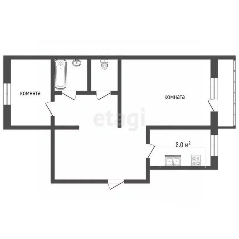 2-к кв. Владимирская область, Муром ул. Артема, 65 (52.5 м) - Фото 1