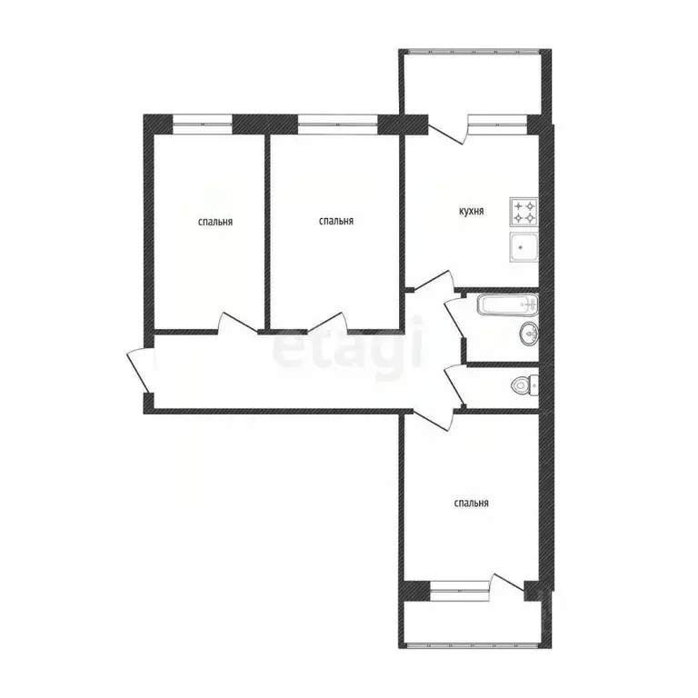 3-к кв. Ярославская область, Ярославский муниципальный округ, пос. ... - Фото 2