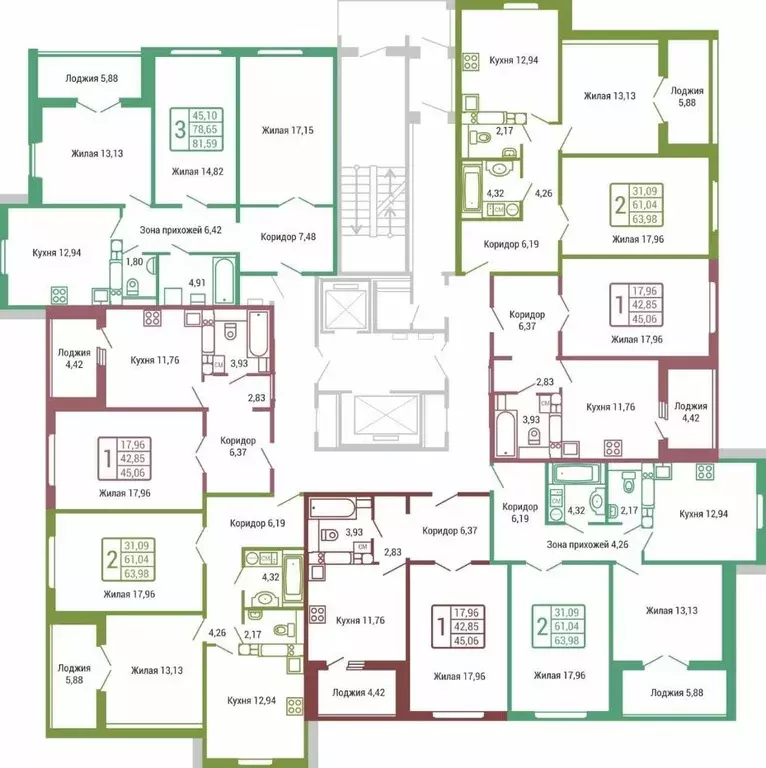 1-к кв. Калужская область, Обнинск ул. Табулевича, 7/2 (45.06 м) - Фото 2
