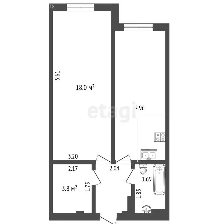 1-комнатная квартира: Севастополь, улица Челнокова, 17к1 (38.9 м) - Фото 1