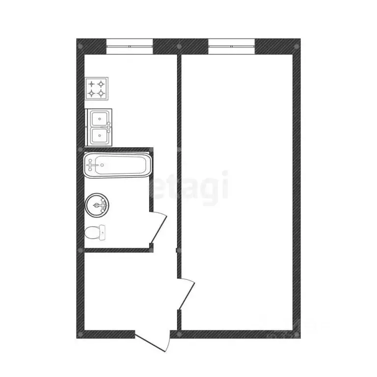 1-к кв. Костромская область, Кострома Профсоюзная ул., 34 (30.8 м) - Фото 1