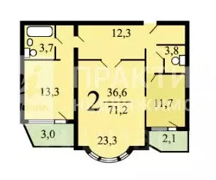 2-к кв. Московская область, Красногорск бул. Подмосковный, 12 (73.0 м) - Фото 1