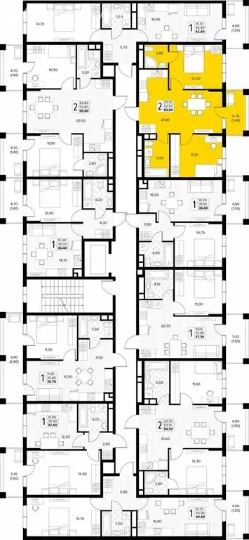 2-комнатная квартира: Сукко, жилой комплекс Кипарис (53.9 м) - Фото 1