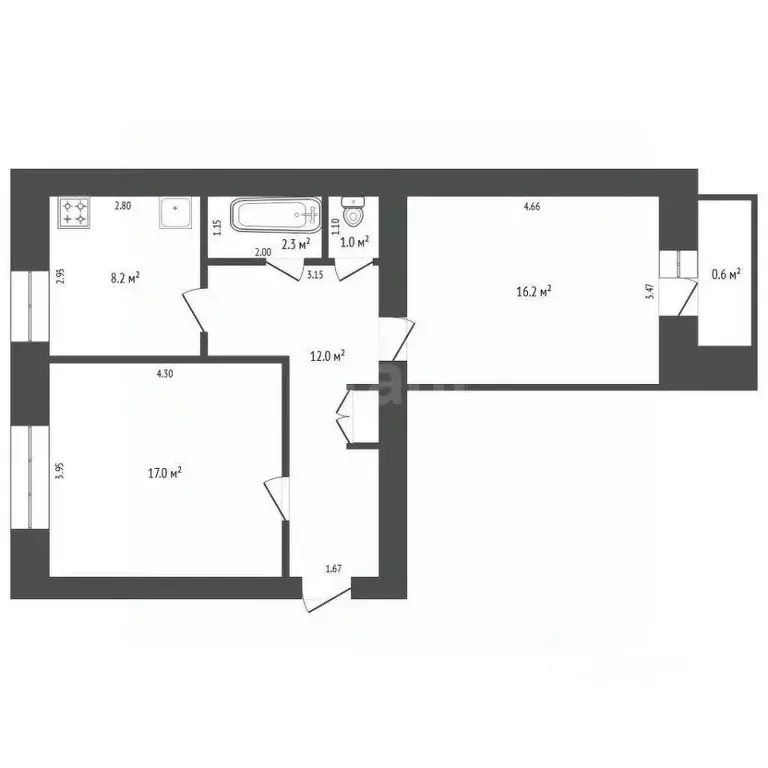 2-к кв. Забайкальский край, Чита ул. Амурская, 82 (54.0 м) - Фото 2
