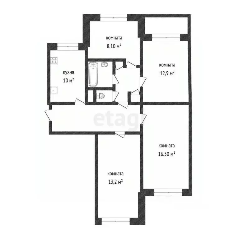 4-к кв. Белгородская область, Белгород бул. Юности, 10 (76.0 м) - Фото 1
