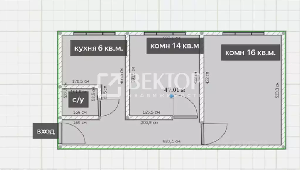 2-к кв. ивановская область, иваново новая ул, 8 (47.0 м) - Фото 1