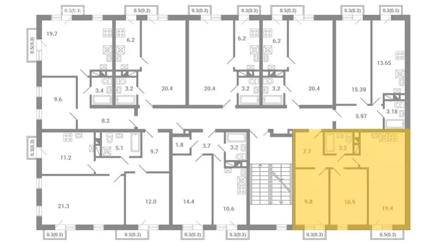 2-комнатная квартира: посёлок Мещерино, микрорайон Южные Горки (51.8 ... - Фото 1