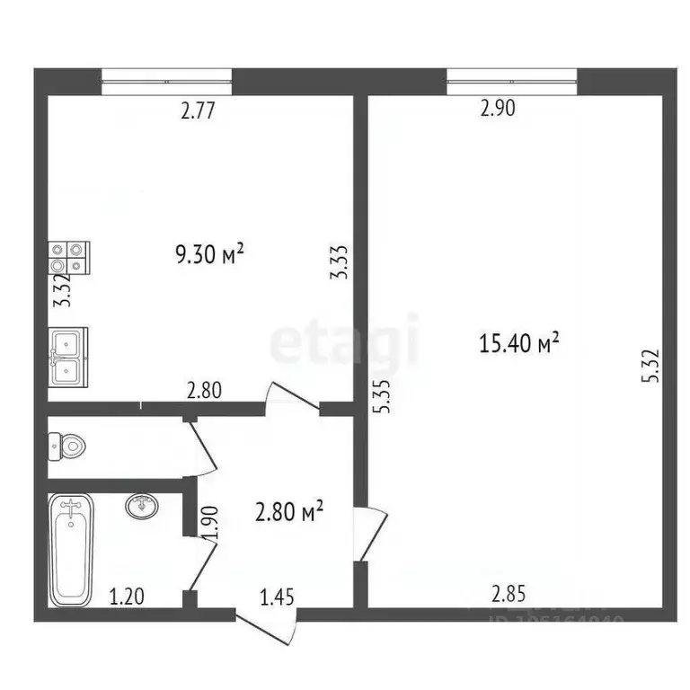 1-к кв. Крым, Феодосия ул. Горького, 42 (29.8 м) - Фото 1