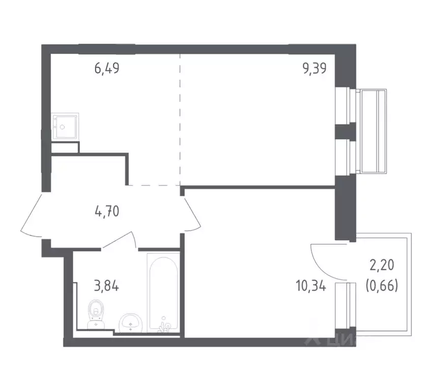 1-к кв. Московская область, Одинцовский городской округ, с. Лайково, ... - Фото 1