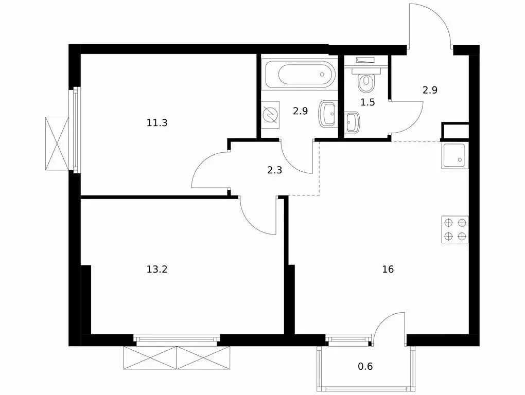 2-комнатная квартира: Санкт-Петербург, Лиговский проспект, 244 (50.7 ... - Фото 1