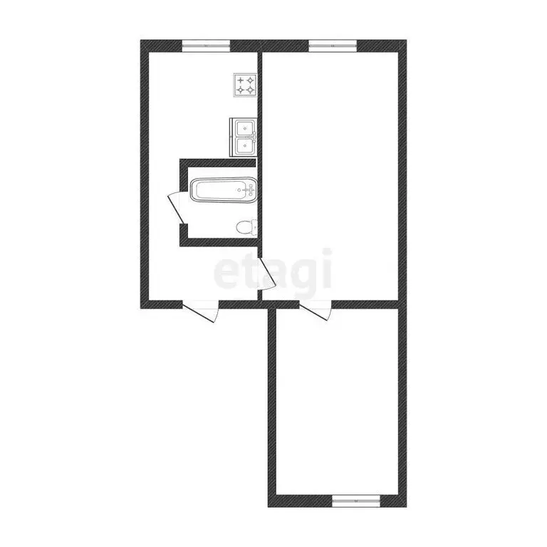 2-комнатная квартира: Иркутск, улица Блюхера, 5 (44 м) - Фото 1