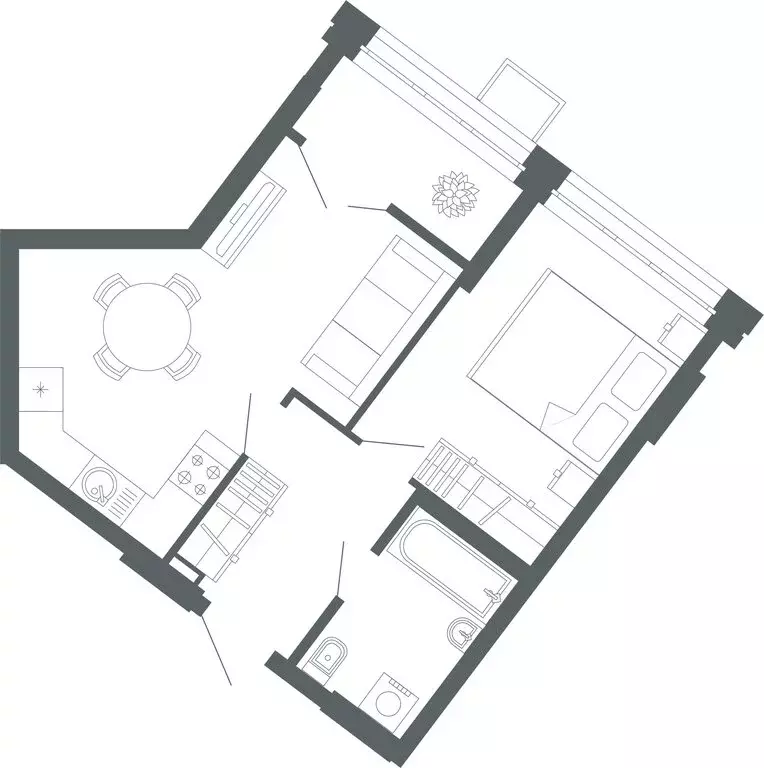 1-комнатная квартира: Екатеринбург, улица Мира, 47/6 (45.8 м) - Фото 1