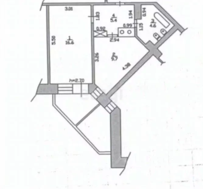 1-к кв. Ямало-Ненецкий АО, Новый Уренгой Юбилейный мкр, 3/3А (36.0 м) - Фото 1