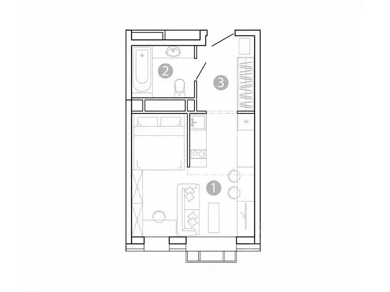 1-к кв. Забайкальский край, Чита 1-я Коллективная ул., 6 СТР (28.65 м) - Фото 1