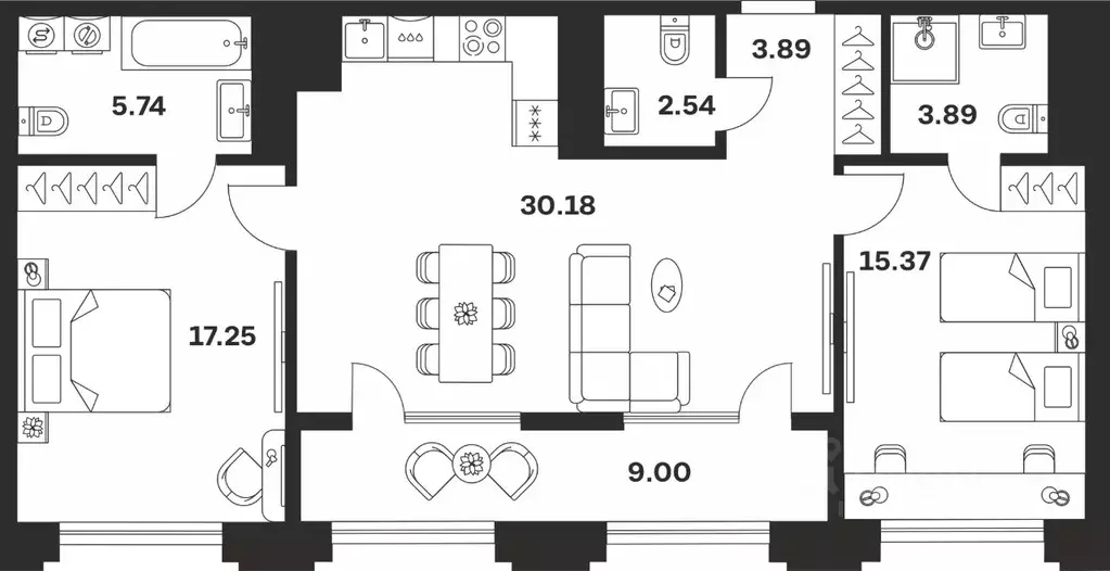 2-к кв. Тульская область, Тула ул. Болотникова, 4 (87.86 м) - Фото 1